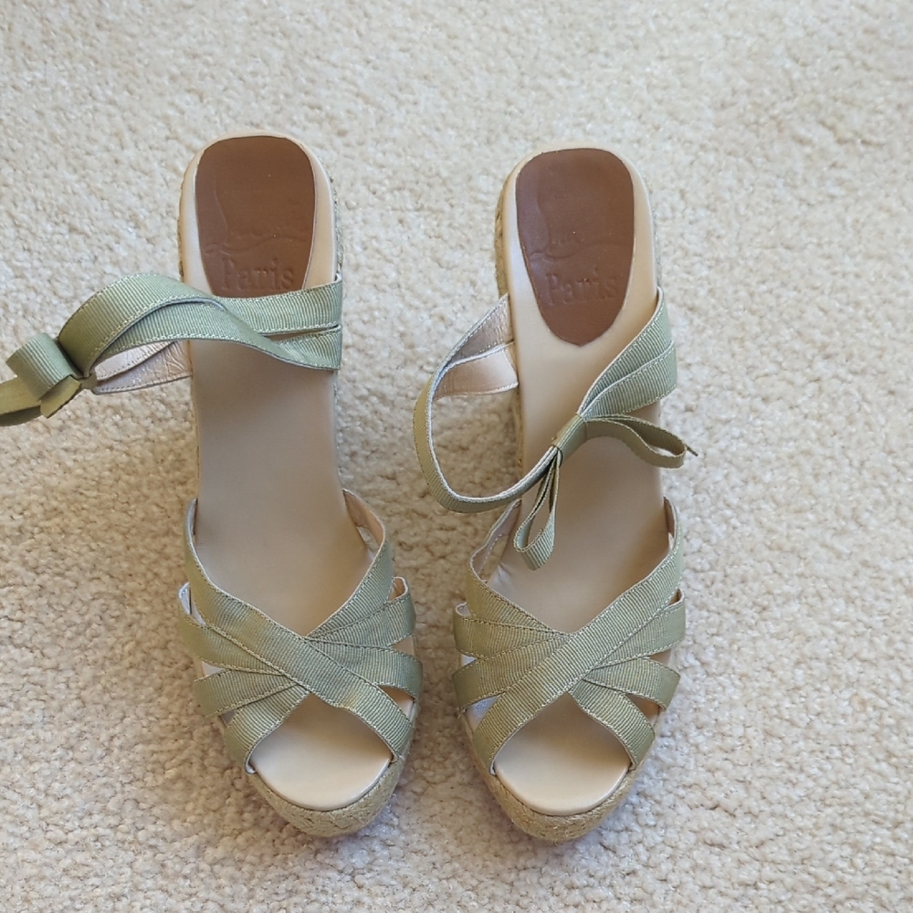 Pretty Sage Green Louboutin Espadrilles
